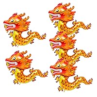 ERINGOGO 5pcs Chinese Dragon Balloon Luck Dragon Lantern Blow up Dragon Balloon New Year Party Balloon Zodiac Dragon Figurine Red Balloons Cartoon Balloon Aluminum Mold 3d Inflatable Baby