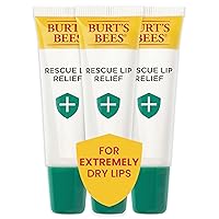 Rescue Lip Relief Lip Balm, With Shea Butter and Echinacea, Tint-Free, Natural Origin Lip Care, 3 Tubes, 0.35 oz.