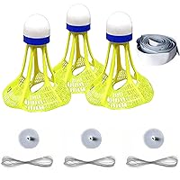 Badminton Training Kit Badminton Self Training Tool Self Exercise Glowing Badminton Rebound Trainer with Highly Elastic Ropes Single Player Badminton Training Equipment for Indoor Outdoor