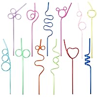 36 Pcs Crazy Straws, Colorful Funny Straws for Kids Reusable Silly Straws for Kids, Great for Parties and Birthday Party