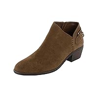 Vince Camuto Womens Parveen Suede Ankle Bootie Shoes, Pumpernickel, US 7