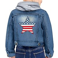 American Star Toddler Hooded Denim Jacket - Themed Jean Jacket - Bright Denim Jacket for Kids
