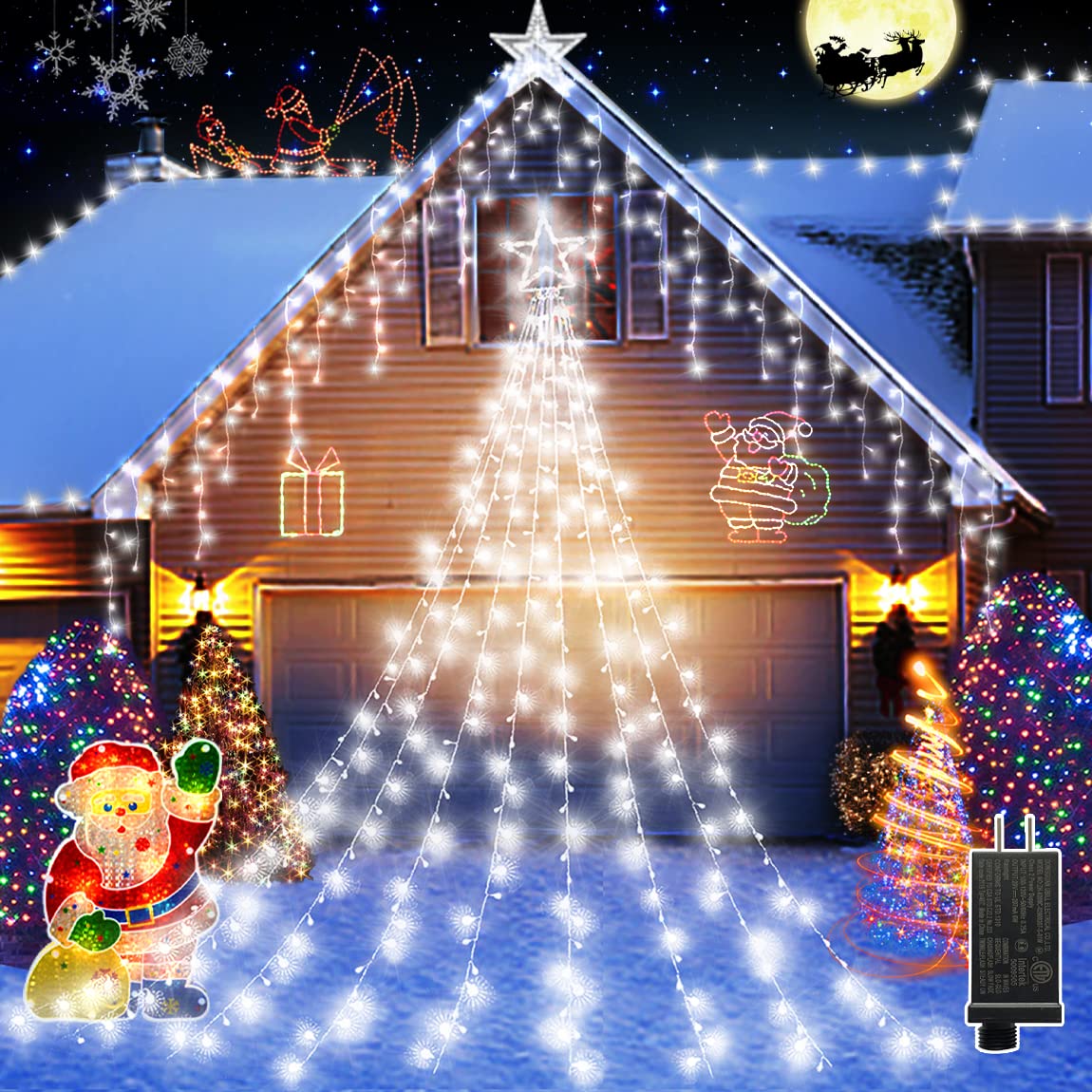 Mua Outdoor Christmas Decorations Star Light,11.8 ft 344 LED ...