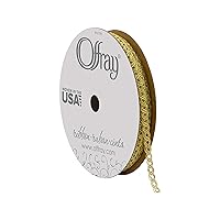 Offray, Gold Quasar Craft Ribbon, 1/8-Inch x 12-Feet
