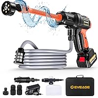 S400 Cordless Power Pressure Washer Gun, MAX 1000PSI, 2.5GPM Handheld Portable Power Cleaner with 6-in-1 Adjustable Nozzle, Rechargeable Electric Pressure Washer for Car, Floor