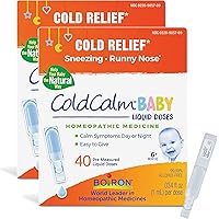 Boiron ColdCalm Baby 40 Count (Pack of 2) Single-Use Drops for Relief from Cold Symptoms of Sneezing, Runny Nose, and Nasal Congestion - Sterile and Non-Drowsy Liquid Cold Calm Doses