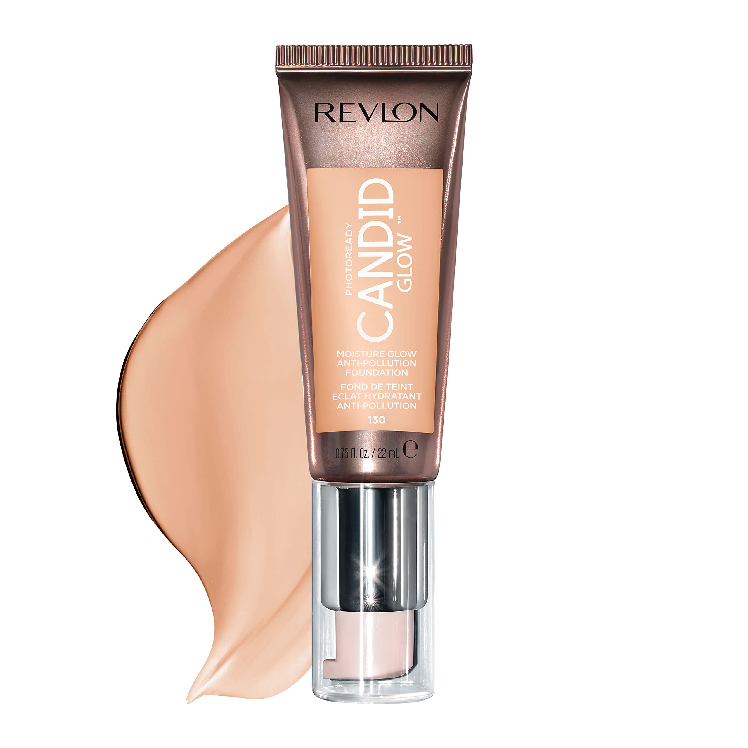 Revlon PhotoReady Candid Glow Moisture Glow Anti-Pollution Foundation with Vitamin E and Prickly Pear Oil, Anti-Blue Light Ingredients, without Parabens, Pthalates, and Fragrances, Ivory, 0.75 oz