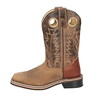 Smoky Children's Kid's Jesse Brown Distress and Brown Crackle Leather Western Cowboy Boot