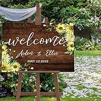 Welcome to Our Wedding Wedding Welcome Sign Rustic Wooden Family Sign Guestbook Alternative Personalized Wedding Sign for Wedding Reception Ceremony Engagement Party Decorations 20x30 Inch