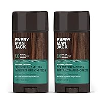 Every Man Jack Sea Minerals + Citron Men’s Deodorant - Stay Fresh with Aluminum Free Deodorant For all Skin Types - Odor Crushing, Long Lasting, with Naturally Derived Ingredients - 3oz
