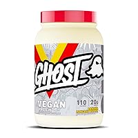 GHOST Vegan Protein Powder, Banana Pancake Batter - 2lb, 20g of Protein - Plant-Based Pea & Organic Pumpkin Protein - ­Post Workout & Nutrition Shakes, Smoothies, & Baking - Soy & Gluten-Free
