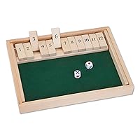 Bits and Pieces - Large Shut The Box Game - 3-in-1 Board Game - 12 Dice Board Game - Wooden Pub Tabletop Game Box - 2 Dice Included