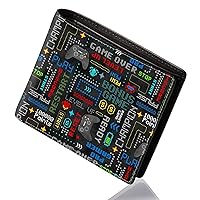 Teen Boys Wallet - Cool Wallet for Boys Video Game Design Slim Leather Bi-Fold Wallets with Coin Pocket Credit ID Card Cash Holder ID Window Black Purse Wallets for Boy Teens Youth Men Teenager