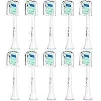 Replacement Toothbrush Heads for Philips Sonicare Replacement Heads, Brush Head Compatible with Phillips Sonicare Electric Toothbrushes C2, for Philips Sonic Care Brush(All Snap-on), 10 Pack