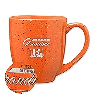 Rico Industries NFL Football Grandma16 oz Team Color Laser Engraved Speckled Ceramic Coffee Mug
