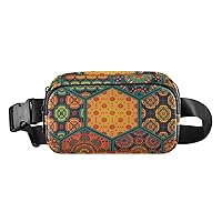 ALAZA Tribal Geometric Pattern Vintage Belt Bag Waist Pack Pouch Crossbody Bag with Adjustable Strap for Men Women College Hiking Running Workout Travel
