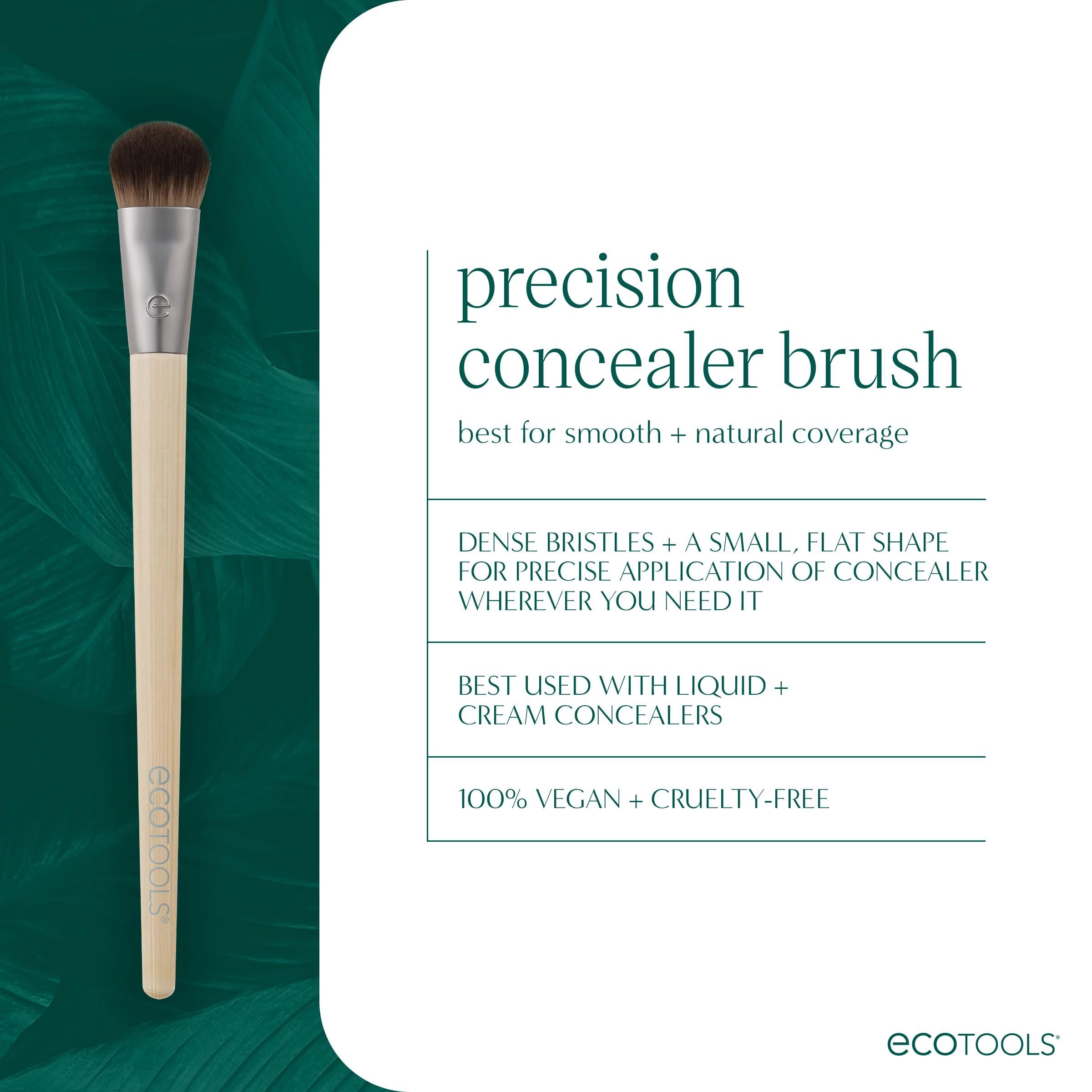 EcoTools Precision Concealer Makeup Brush, For Concealing Under Eyes & Imperfections, Sculpt Skin, Works With Liquid & Cream Makeup, Synthetic Bristles, Cruelty-Free & Vegan, 1 Count