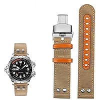 for Hamilton Khaki Aviation Watch H77616533 H70615733 Watch Strap Men WatchBand Beyond Wind Speed Series Nylon Canvas 20mm 22mm (Color : Khaki Silver fold, Size : 22mm)