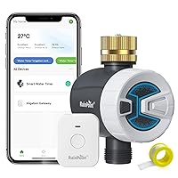 RAINPOINT WiFi Sprinkler Timer Water Timer, Brass Inlet Smart Hose Faucet Timer, Automatic Irrigation System Controller for Yard Watering, APP Control via 2.4Ghz WiFi and Bluetooth (V2, 2023 Release)
