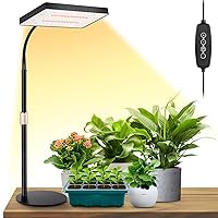 2024 Upgraded Desk Grow Lights for Indoor Plants, 214 LEDs Plant Light Full Spectrum with 4/8/12H Timer, 6 Brightness Levels, Growing Lamp with On/Off Switch, Height Adjustable for 10-26 inches