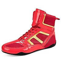 Men's Boxing Shoes Teen Slip Resistant High Top Wrestling Shoes Women's Indoor Fighting Competition Training Shoes
