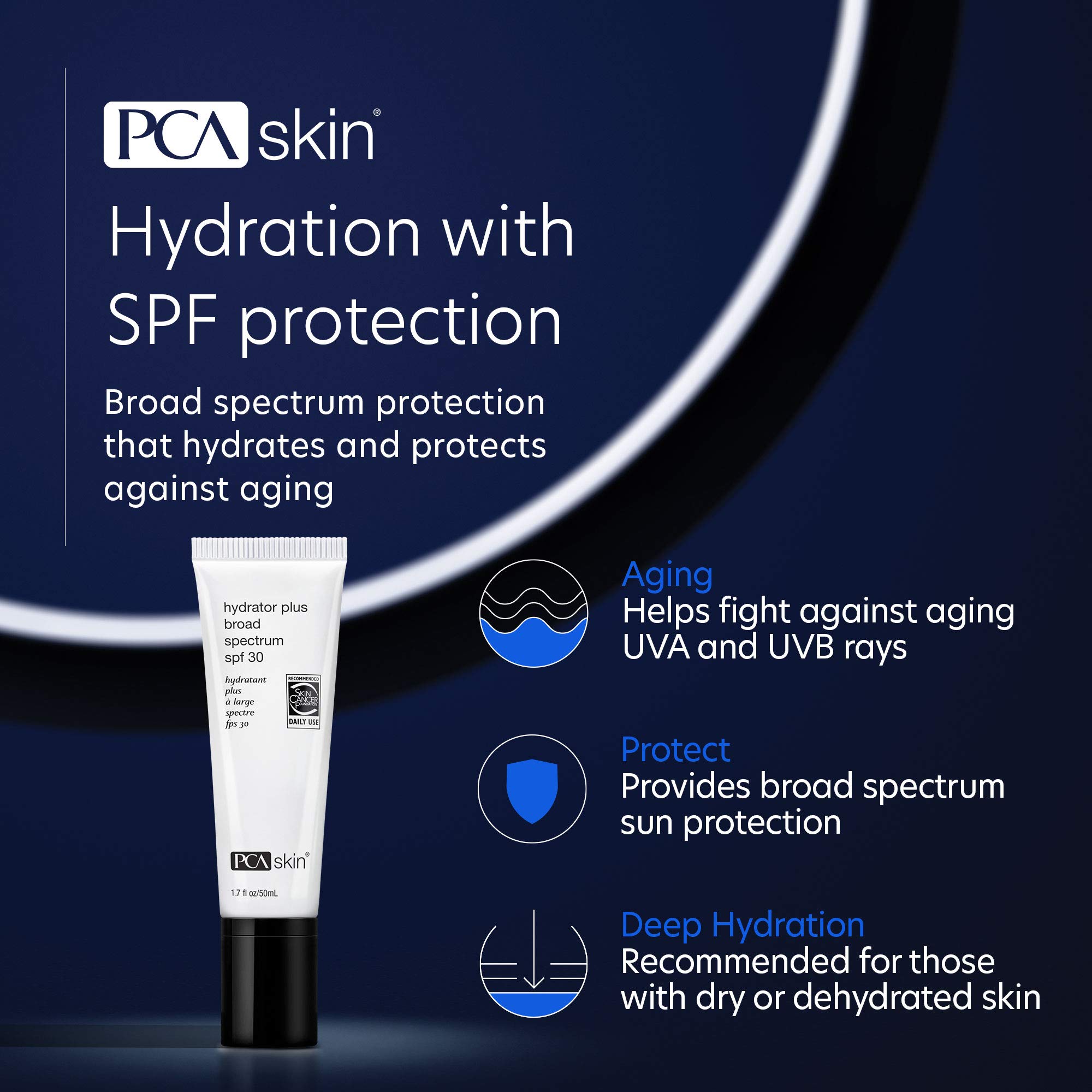 PCA SKIN Hydrator Plus Broad Spectrum SPF 30 - Oil-Free Ultra-Hydrating Face & Body Sunscreen with 5.4% Zinc Oxide (1.7 fl oz)