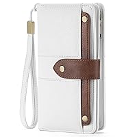 FALAN MULE Womens Leather Wallet Large Capacity Bifold RFID Blocking Card Holder with Zipper Coin Pocket