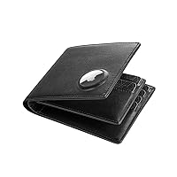 YESIIW Leather Wallet with Stealth Pocket | Top Grain Leather | Bifold，Triple Stack | RFID Blocking | 16-18 Card Capacity | Bill Divider | Zipper Coin Pocket | ID Window | Apple AirTag Holder (Black)
