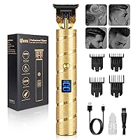 Qhou Hair Trimmer, Upgraded T Outline Clippers for Men, Cordless Electric Hair Trimmer Hair Cutting Kit with Hair Clippers Cordless Rechargeable Hair Cutter Shaving with LED Display