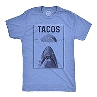 Mens Tacos Shark Tshirt Funny Jaws Tee for Guys