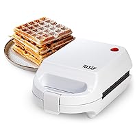 Mini Nonstick Waffle Maker, Perfect for Individual Waffles, Hash Browns, Brownies and more, Quick Results, Easy Clean Up, 600W, White