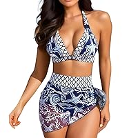 Womens Bathing Suit Shorts Bottoms High Waisted Bikini Sets for Women and Striped Swimsuit Sexy Push Up Swims