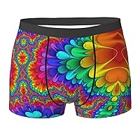 Bright Color Print Men's Boxer Briefs Underwear Trunks Stretch Athletic Underwear for Moisture Wicking