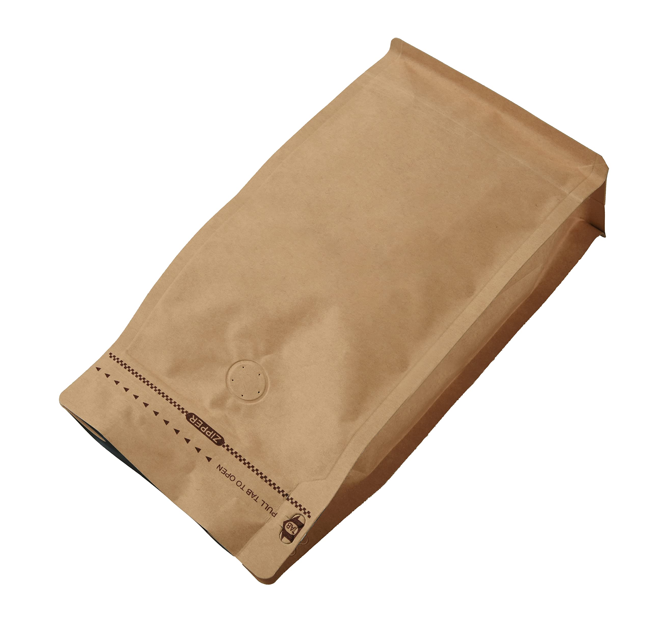 100 Paper Lined 1 lb Kraft Coffee Bags, 4-1/4x2-1/2x10-1/2