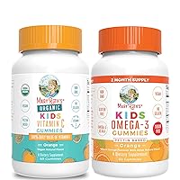 USDA Organic Vitamin C Gummies for Kids & Vegan Omega 3 Gummies for Kids Bundle by MaryRuth's | Immune Function & Overall Health | Omega 3 with Vitamin C, Vitamin E, Flaxseed Oil | Brain Health