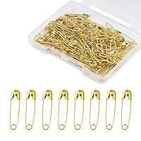 250pcs Safety Pins, 1.1in/28mm Mini Sewing Safety Pins Small Metal Nickel Plated Steel Safety Pins for Clothing Sewing Handicrafts Jewelry Making (Gold)