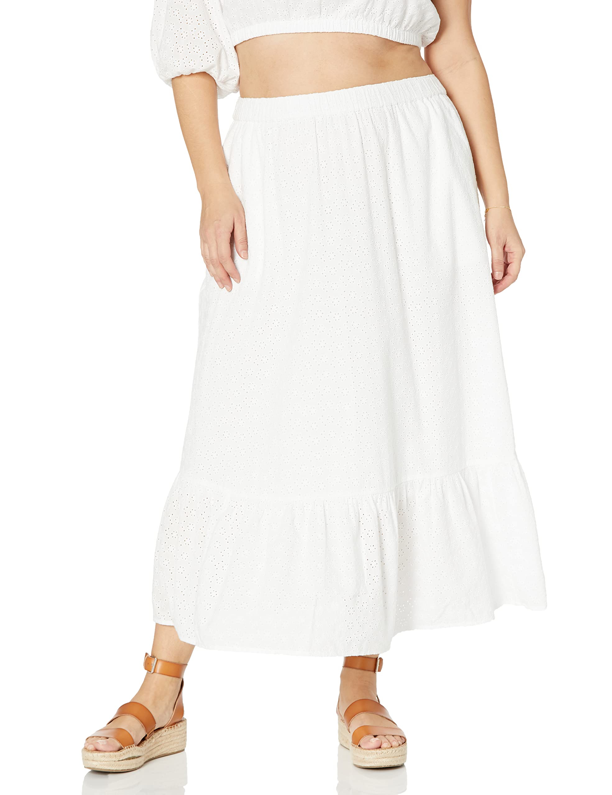The Drop Women's Anupa Cotton Tiered Midi Skirt