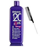 Salerm Cosmetics ALOE VERA Developer Cream Oxidant (w/Sleek Comb) Hydrogen Peroxide Activator for Vision Hair Color Salermvision Haircolor Dye (20 Volume / 6% - 1000 ml)