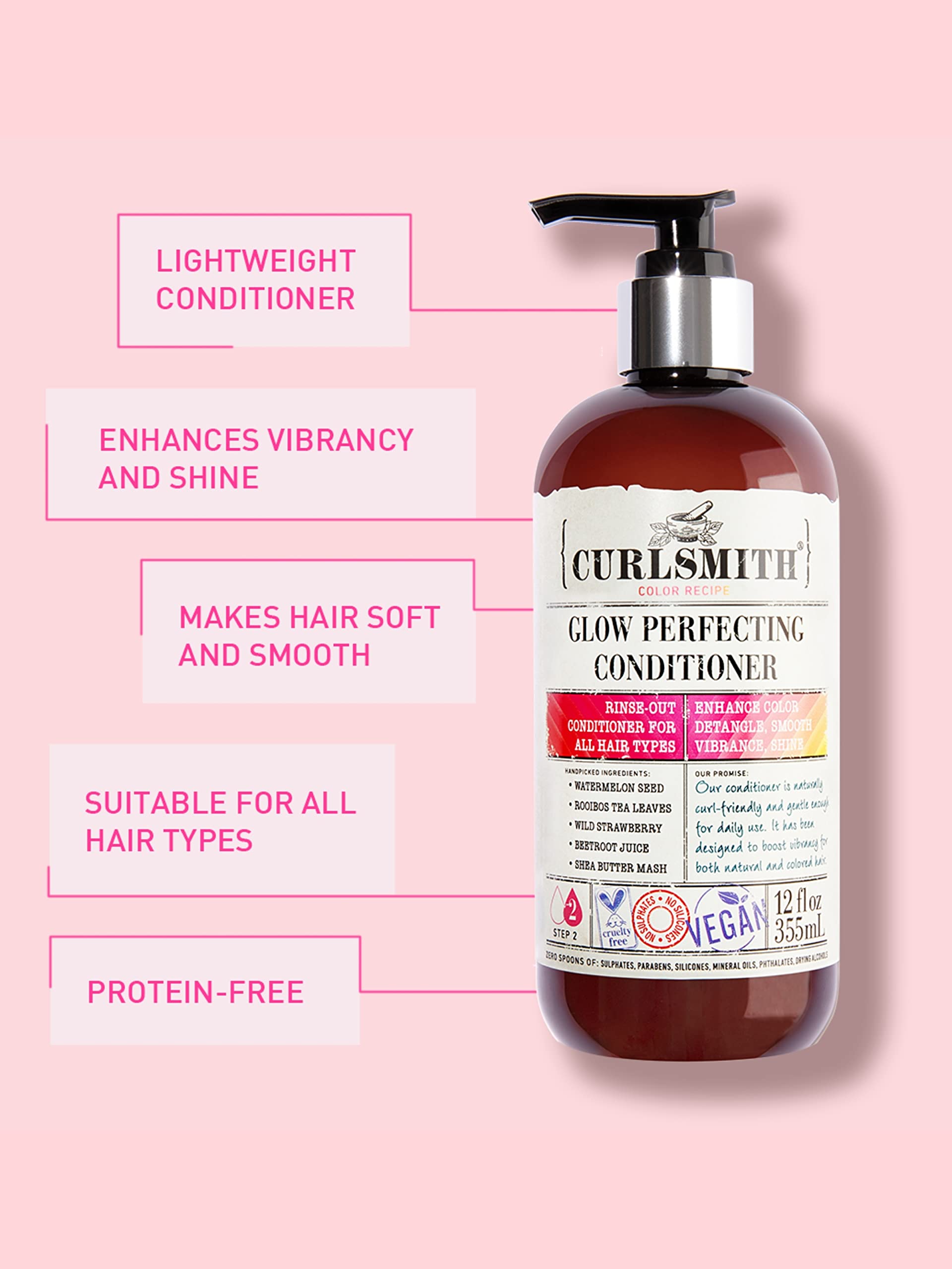 CURLSMITH - Glow Perfecting Conditioner - Vegan Conditioner for Any Hair Type (32 fl oz)