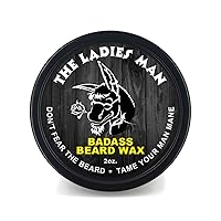 Badass Beard Care Beard Wax for Men - The Ladies Man Scent, 2 oz - Softens Beard Hair, Leaves Your Beard Looking and Feeling More Dense