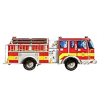 Melissa & Doug Fire Truck Jumbo Jigsaw Floor Puzzle (24 pcs, 4 feet long) Emergency Vehicle Giant Floor Puzzles for Kids Ages 3+ - FSC-Certified Materials