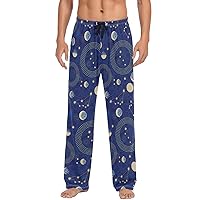 ALAZA vintage Moon Star Men's Pajama Pants Soft Long Sleep Pants Lounge Pajama Bottoms with Pockets