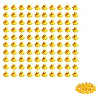 Sohapy 200 Mini Rubber Duck Baby Shower Rubber Ducks Squeak Fun Baby Yellow Rubber Bath Toy Float Fun Decorations for Shower Birthday Party Favors Cupcake Topper Carnival Game Gift