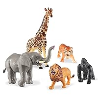Jumbo Jungle Animals, Animal Toys for Kids, Safari Animals, 5 Pieces, Ages 18 months+