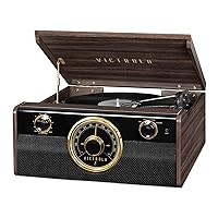 Victrola Metropolitan Mid Century 4-in-1 Bluetooth Record Player & Multimedia Center with Built-in Speakers - 3-Speed Turntable, AM/FM Radio, Wireless Music Streaming
