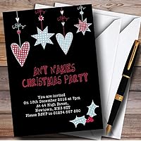 Dangling Hearts Personalized Christmas/New Year/Holiday Party Invitations