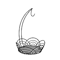 internal_US_high Flower Banana Holder with Basket, Black