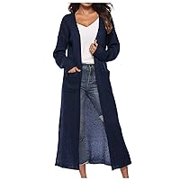 RMXEi light jackets for women Women's Fashion Casual Long Buttonless Solid Color Sweater Cardigan Jacket
