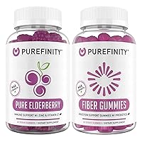 Fiber + Elderberry Gummies Bundle (Inulin FOS Prebiotic Fiber Gummies + Double Strength Elderberry Gummies with Zinc & Vitamin C)