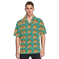 ALAZA Mens Colorful Pizza Slices Quick Dry Hawaiian Shirt